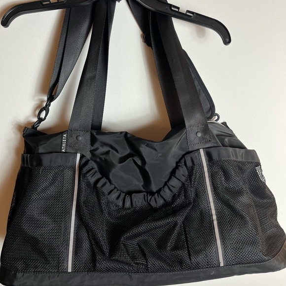 Athleta Bags Athleta Go To Gym Bag Black With Gray Trim 23 Long 25